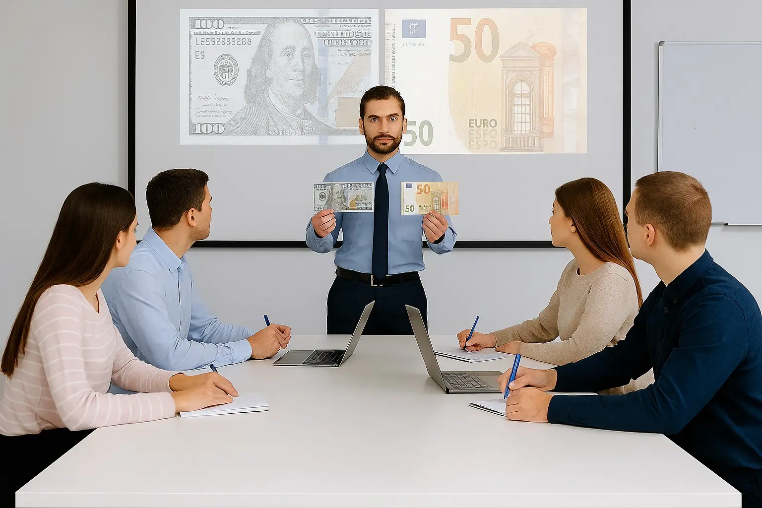 Reconocimiento de dólares y EUROS adulterados