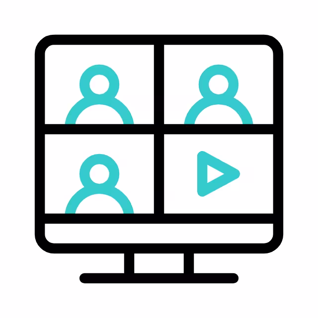 Icono de catálogo de cursos online accesibles desde cualquier dispositivo.